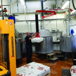 Podwieszany podnośnik tubowy w branży spożywczej